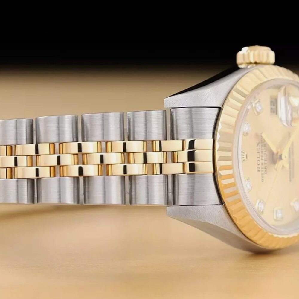 ROLEX 18KT LADIES DATEJUST FACTORY DIAMOND DIAL 18K WATCH - Picture 6 of 7